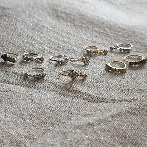 Mixed Gold and Silver Crystal Stackable Rings - Women Jewelry